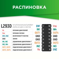 Драйвер двигателей постоянного тока L293D