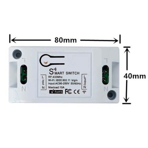 Радиореле Wi-Fi + RF 433 Мгц 10A 220B