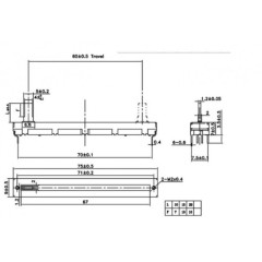 Потенциометр движковый (фейдер) 75мм A10KX2 (B10K) 10 кОм
