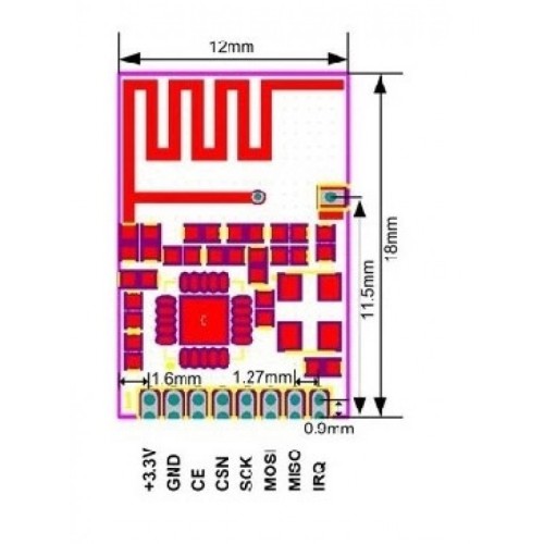 Радио модуль NRF24L01+ SMD