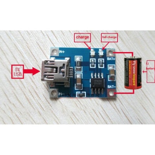 Модуль заряда аккумуляторов TP4056 micro USB