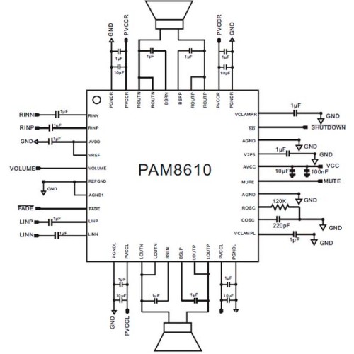 Аудио усилитель PAM8610