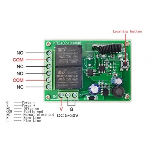 Двухканальное коммутирующее радиореле KR2402A QIACHIP