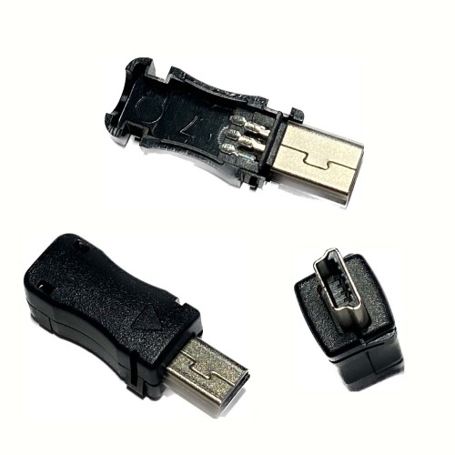 Штекер mini usb в черном разборном корпусе